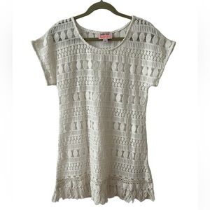 Stella & Dot Swimsuit coverup Tunic. Fits Girls 6-10. Lacey crochet Beach dress